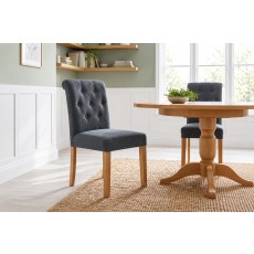 Salisbury Button-backed Fabric Dining Chair in Slate Salisbury Button-backed Fabric Dining Chair in Slate