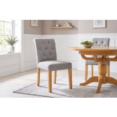 Salisbury Button-backed Fabric Dining Chair in Stone Salisbury Button-backed Fabric Dining Chair in Stone