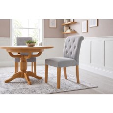 Salisbury Button-backed Fabric Dining Chair in Stone Salisbury Button-backed Fabric Dining Chair in Stone