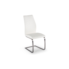 India White Dining Chair with Brushed Steel Legs White