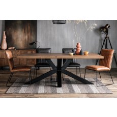 Soho Solid Oak 200cm Holburn Star Base Dining Table & 6 Cooper Dining Chairs