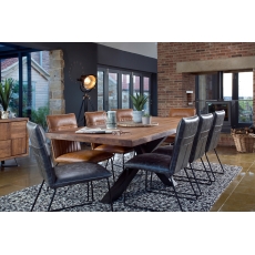 Samba Solid Oak 200cm Holburn Star Base Dining Table & 6 Cooper Dining Chairs