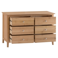 Oxford Oak 6 Drawer Chest of Drawers