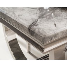 Arianna Grey Marble 200cm Dining Set - Table + 6 Belvedere Pewter Chairs