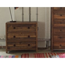 Grant Reclaimed Wood 3 Drawer Wide Chest of Drawers