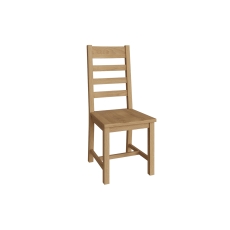 Light Rustic Oak Ladder Back Dining Chair Wooden Seat