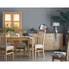 Oxford Oak 1.2 Butterfly Table & 4 Slat Back Fabric Chairs