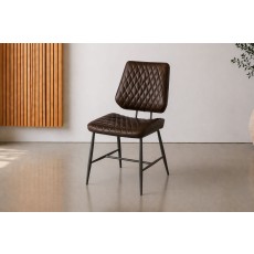 Dalton Quilted Dark Brown Dining Chair (Pair)