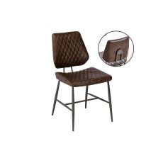 Dalton Quilted Dark Brown Dining Chair (Pair)