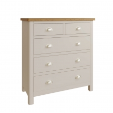 Oak City - Dorset Painted Truffle Grey 2 over 3 Chest Of Drawers