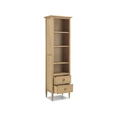 Henley Solid Oak Slim Bookcase With Drawer