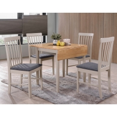 Alaska Painted Compact Square Drop Leaf Dining Table Set & 4 Chairs