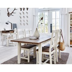 Cranford Reclaimed Wood 140cm-180cm Extending Dining Table Set & 4 Wooden Dining Chair