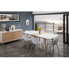Princeton High Gloss White Large Extending Dining Table