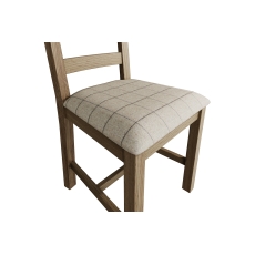 Smoked Oak Slatted Dining Chair in Natural Check