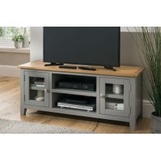 Chester Oak Painted Grey - Large TV Unit 120cm Wide| Moles Breath Grey