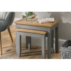 Chester Oak Painted Grey - Nest of Tables| Moles Breath Grey