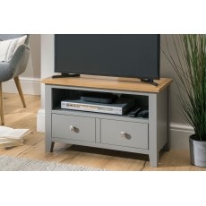 Chester Oak Painted Grey - Small TV Unit 80cm Wide| Moles Breath Grey