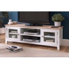 Chester Oak Painted White - Large TV Unit 150cm Wide| F&B All White