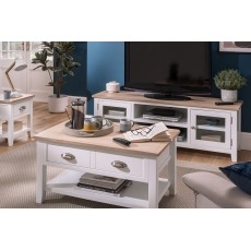 Chester Oak Painted White - Large TV Unit 150cm Wide| F&B All White