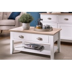 Chester Oak Painted White - Coffee Table 90x55cm| F&B All White Chester Oak Painted White - Coffee Table 90x55cm| F&B All White
