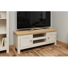Oak City - Dorset Oak 120cm Large TV Unit For Screens Up To 55" | Truffle Grey