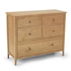 Oak City - Oregon 5 Drawer Wide Chest of Drawers