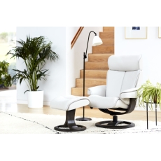 G Plan Ergoform Bergen Leather Chair & Stool