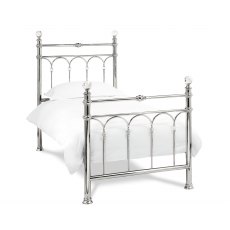 Kylie Metal Bed Frame in Shiny Nickel Finish