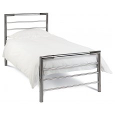 City Metal Bed Frame in Nickel Chrome Finish