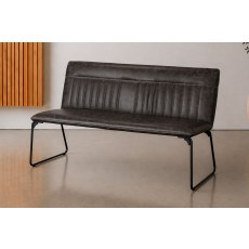 Cooper Low Leather Bench in Grey