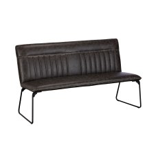 Cooper Low Leather Bench in Grey Cooper Low Leather Bench in Grey