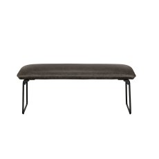 Cooper Leather Low Bench in Grey Cooper Leather Low Bench in Grey