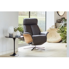 G Plan Ergoform Oslo Leather Chair with Wood Side