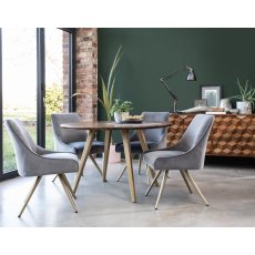 Geometric Mango Wood 120cm Round Dining Table Set