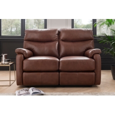 Monet 2 Seater Manual Recliner Sofa in Butterscotch Leather - STOCK