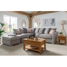 Fantasy L Shape Corner Chaise Sofa With Scatter Back