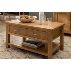 Chester Oak Coffee Table with Drawer 90x55cm Chester Oak Coffee Table with Drawer 90x55cm