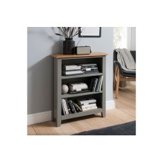 Chester Oak Painted Grey - Low Bookcase 70cm Wide| Moles Breath Grey
