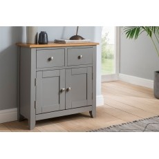 Chester Oak Painted Grey - Mini 2 Door Sideboard 75cm Wide| Moles Breath Grey