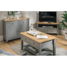Chester Oak Painted Grey - Mini 2 Door Sideboard 75cm Wide| Moles Breath Grey