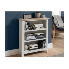 Chester Oak Painted White - Low Bookcase 70cm Wide| F&B All White