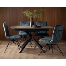 Lola Swivel Velvet Teal Blue Dining Chair (Pair)