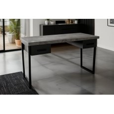 Forge Desk with Drawers Stone Effect