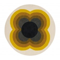 Orla Kiely Round Sunflower Yellow Rug