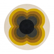 Orla Kiely Round Sunflower Yellow Rug