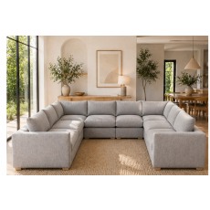 Metz 8 Seater U Shaped Sectional Corner Sofa