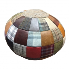 Vintage Beach Ball Bean Bag in Leather & Wool Mix
