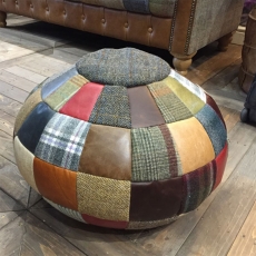 Vintage Beach Ball Bean Bag in Leather & Wool Mix
