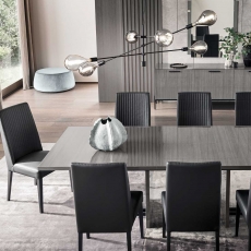 ALF Italia Novecento Extending 196-250cm Dining Table in Silverwood High Gloss